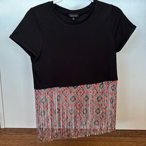 Topshop crop top with fringe hang